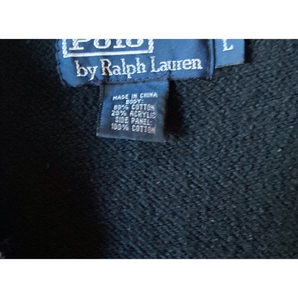 Polo Ralph Lauren mens ebony cotton hoodie, red black gloss printing on front - Picture 10 of 15